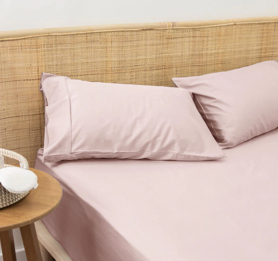 Bamboo Eco 400THC Cotton Standard Pillowcase Pair Blush - Image 4