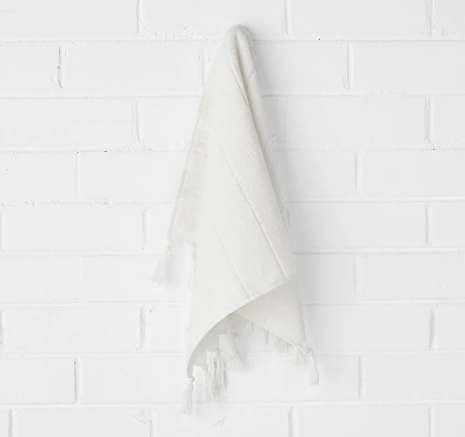 Paros 580GSM Cotton Bath Towel Range White Wash - Image 4