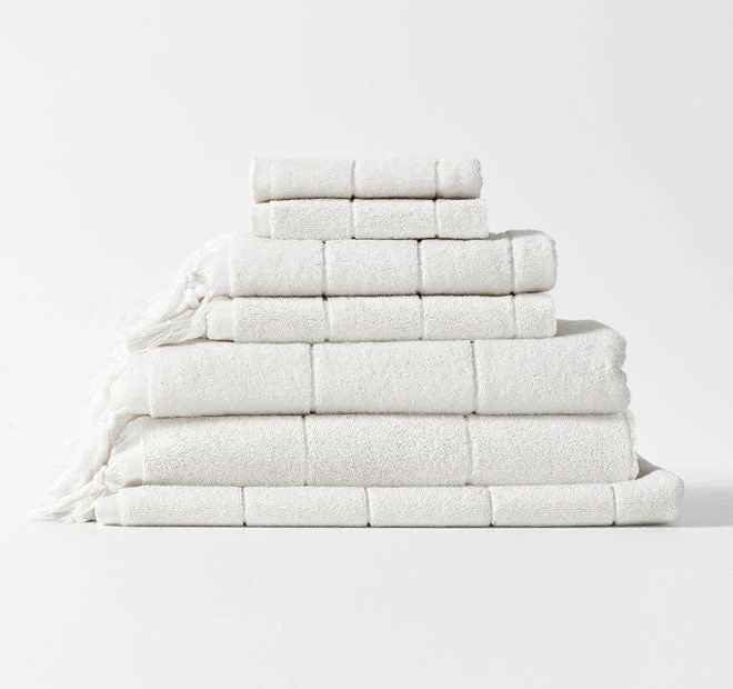 Paros 580GSM Cotton Bath Towel Range White Wash - Image 5
