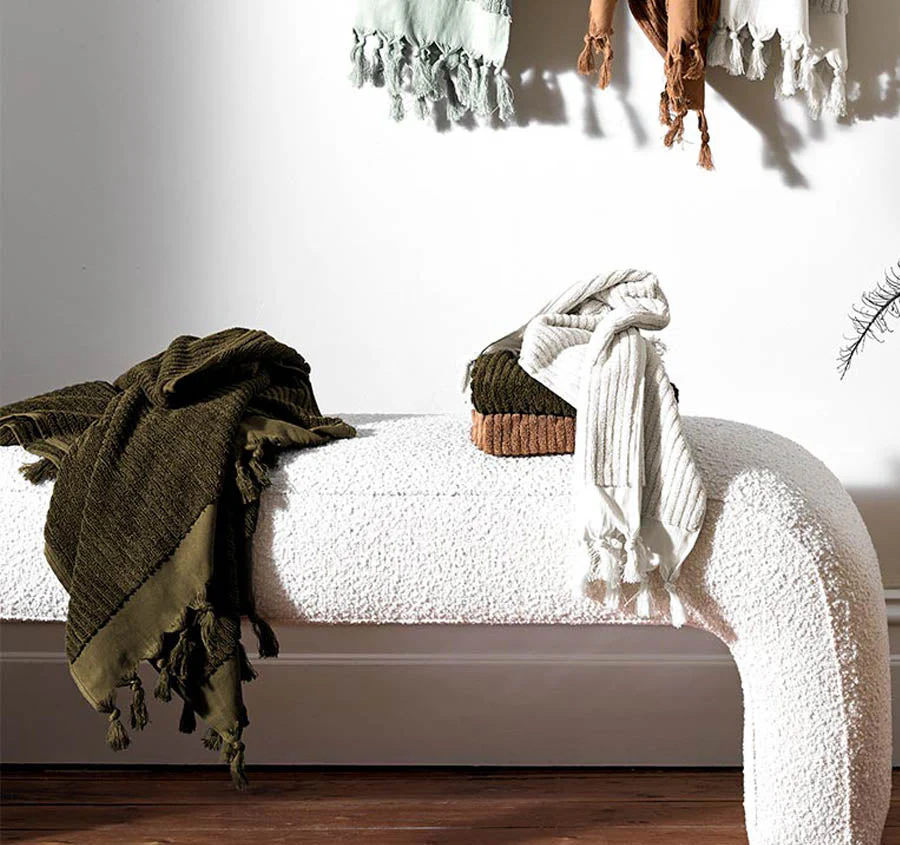 Paros Rib 840GSM Cotton Bath Mat Sand - Image 5