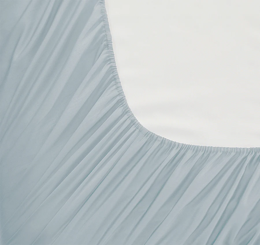 Oxford 300TC Crisp Cotton Percale Sheet Set Range Breeze Blue - Image 3