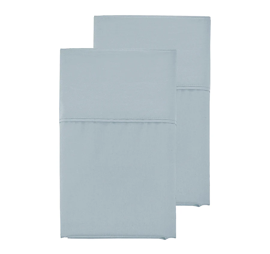 Oxford 300TC Crisp Cotton Percale Sheet Set Range Breeze Blue - Image 5