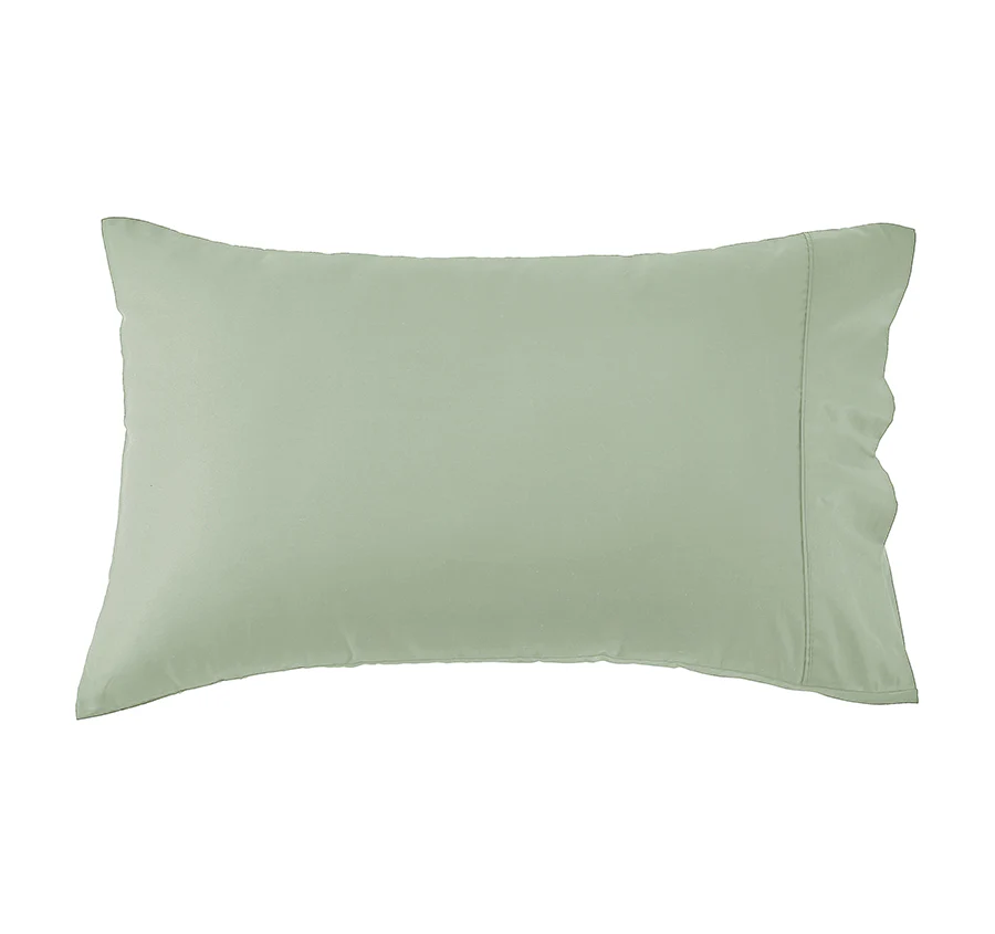 Oxford 300TC Crisp Cotton Percale Sheet Set Range Leafy Sage - Image 4