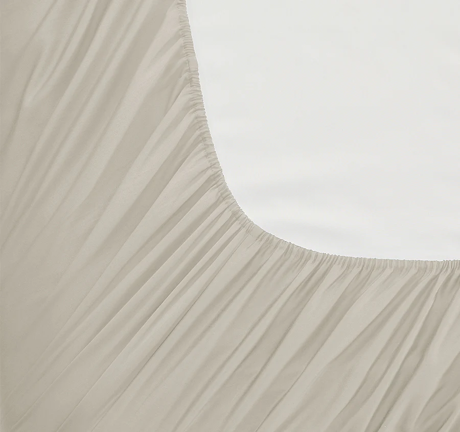 Oxford 300TC Crisp Cotton Percale Sheet Set Range Sandstone - Image 3