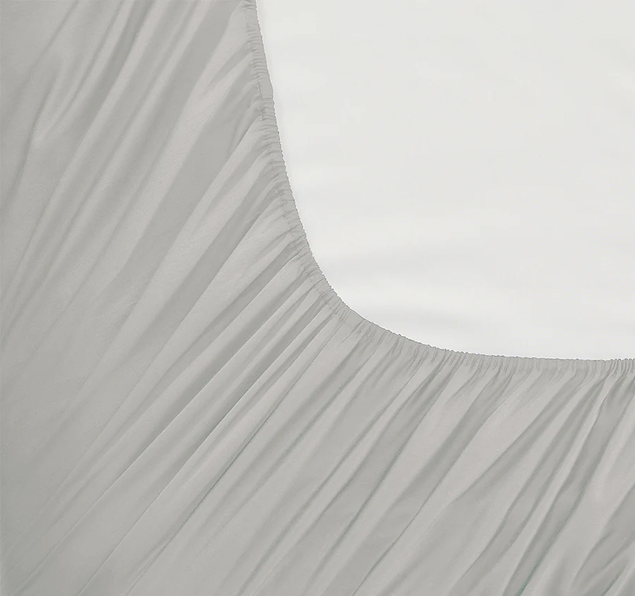 Oxford 300TC Crisp Cotton Percale Sheet Set Range Warm Silver - Image 3