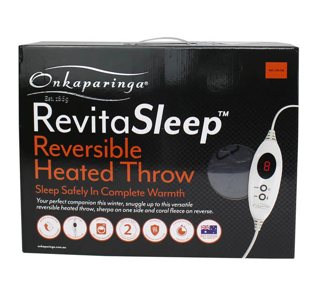 Revita Sleep 130x160cm Reversible Heated Throw Charcoal - Image 4